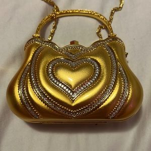 Gold heart purse